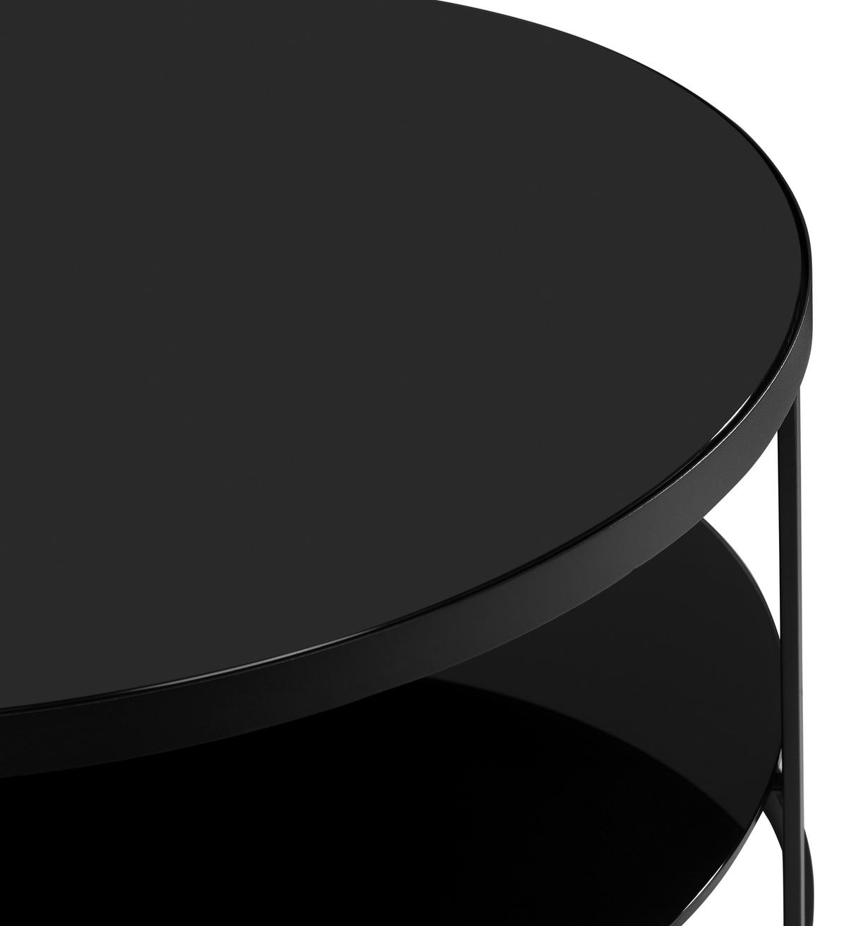 COUCHTISCH in Metall, Glas 80/80/42 cm  - Schwarz, Design, Glas/Metall (80/80/42cm) - Carryhome
