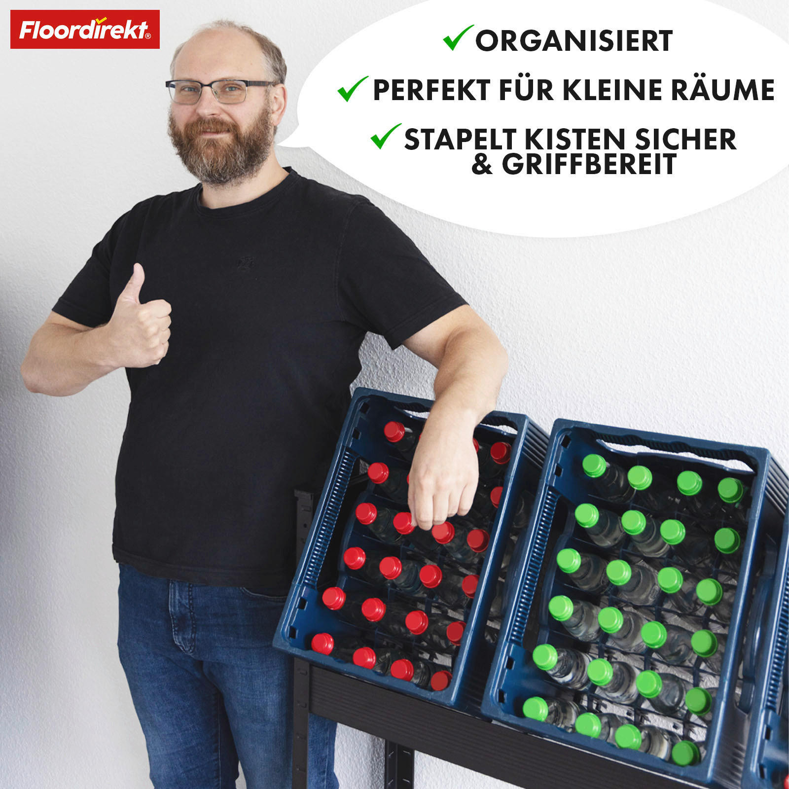 FLASCHENREGAL  - Schwarz Hochglanz, Basics, Metall (110/110/30cm) - Floordirekt