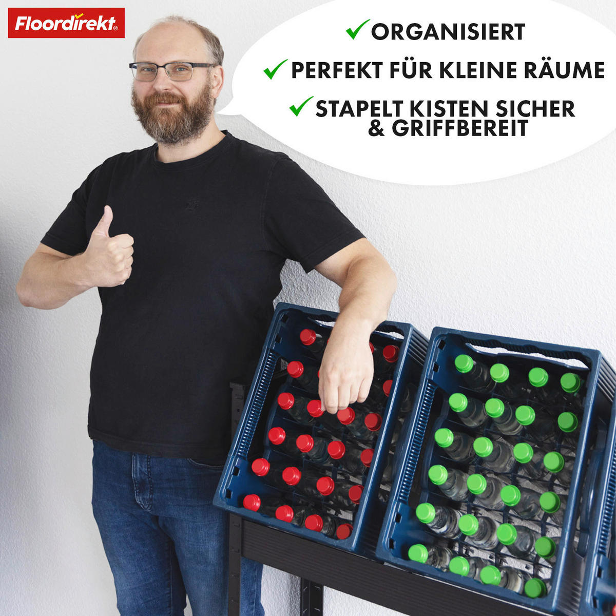 FLASCHENREGAL  - Schwarz Hochglanz, Basics, Metall (110/110/30cm) - Floordirekt