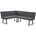 ECKBANK 152/190 cm Webstoff, Mikrofaser Grau, Schwarz   - Schwarz/Grau, KONVENTIONELL, Textil/Metall (152/190cm) - Carryhome