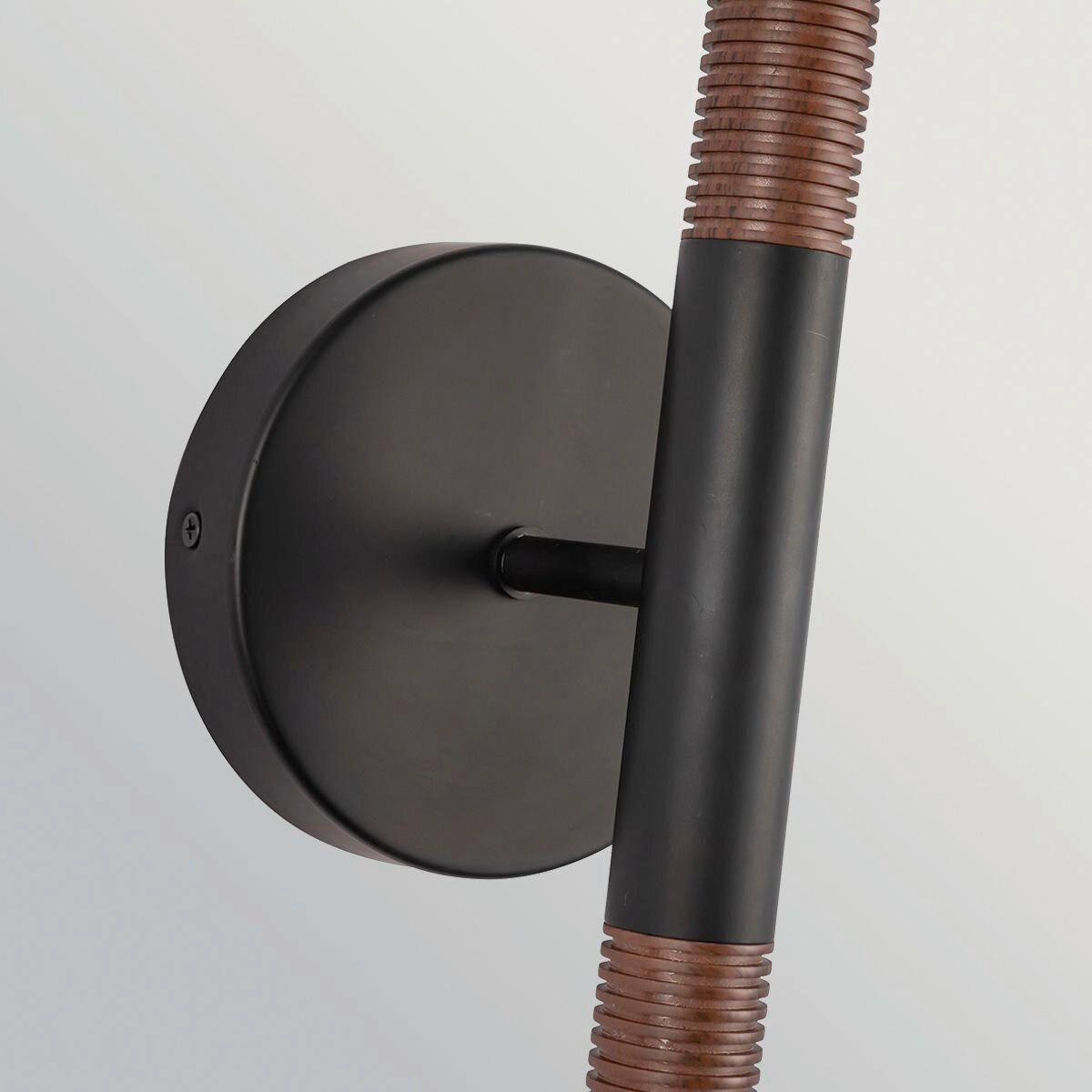 LED-WANDLEUCHTE Alora Mood 57,2/15,2 cm  - Walnussfarben/Schwarz, Design, Glas/Metall (57,2/15,2cm) - Elstead Lighting