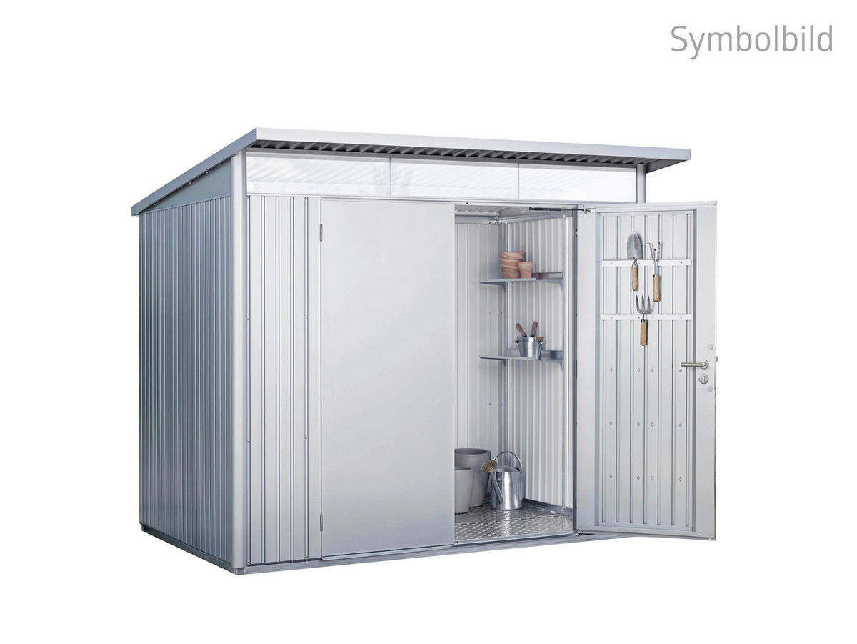 GERÄTEHAUS 260/222/380 cm  - Silberfarben, Basics, Metall (260/222/380cm) - Biohort