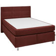 BOXSPRINGBETT 140/200 cm  in Rotbraun  - Rotbraun/Alufarben, KONVENTIONELL, Textil/Metall (140/200cm) - Dieter Knoll