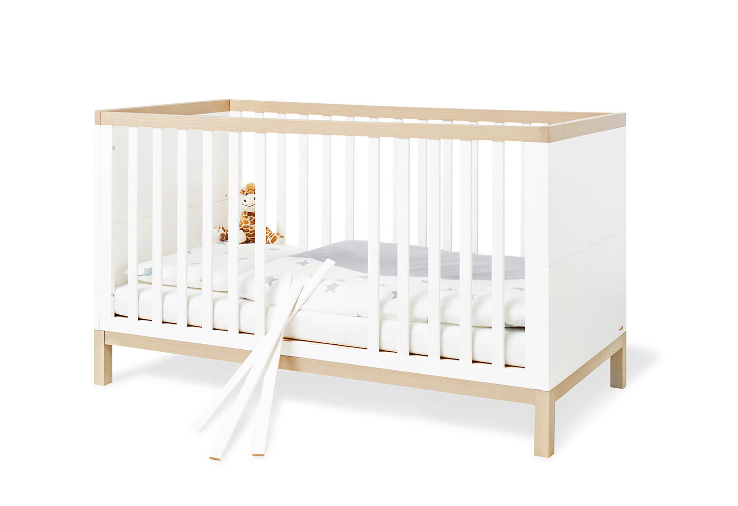 GITTERBETT PINOLINO LIGHT   140/70 cm  - Ahornfarben/Weiß, Design, Holz/Holzwerkstoff (140/70cm) - Pinolino