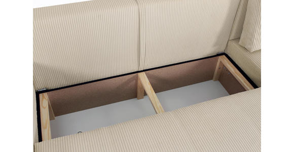 ECKSCHLAFSOFA  mit Cord Creme  - Creme/Schwarz, KONVENTIONELL, Textil (248/146cm) - Xora