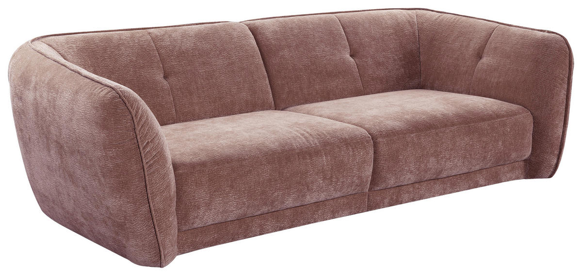 BIGSOFA in Chenille Rosa  - Schwarz/Rosa, KONVENTIONELL, Kunststoff/Textil (290/86/121cm) - Sit & More