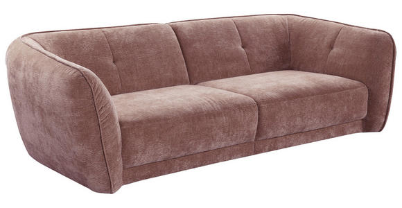 BIGSOFA Chenille Rosa  - Schwarz/Rosa, KONVENTIONELL, Kunststoff/Textil (290/86/121cm) - Cantus