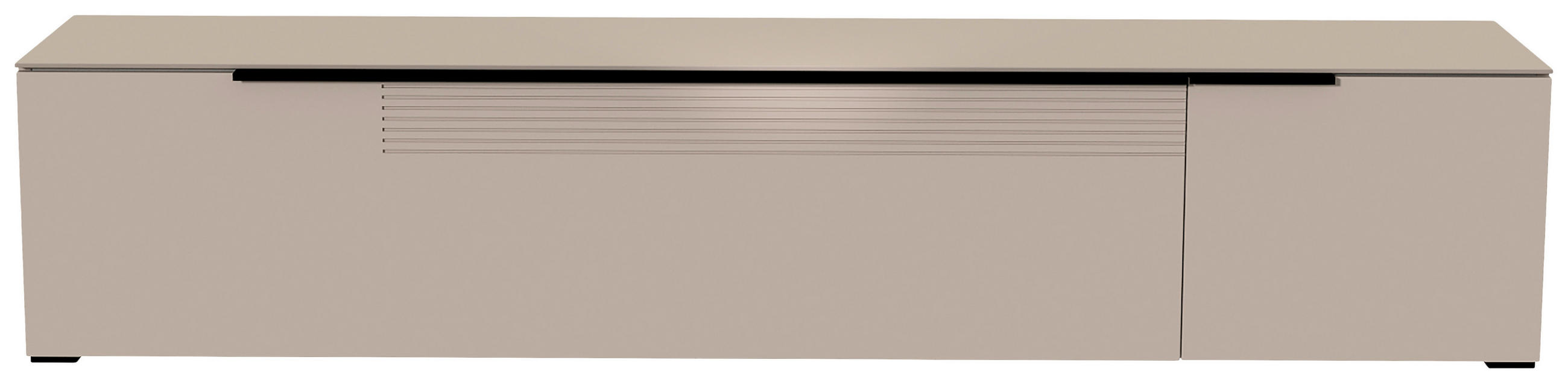 LOWBOARD Schwarz, Sandfarben  210/43/45 cm  - Sandfarben/Schwarz, Design, Glas/Holzwerkstoff (210/43/45cm) - Moderano
