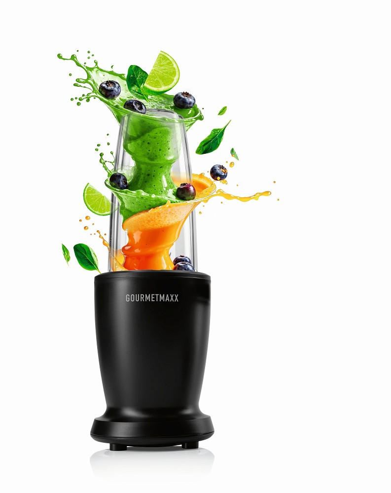 Thumbnail - Gourmetmaxx Smoothie GOURMETmaxx, Schwarz, Transparent, Metall, Kunststoff, 0,54 L, 11.5x31.8x11.5 cm, CE, abnehmbarer M...