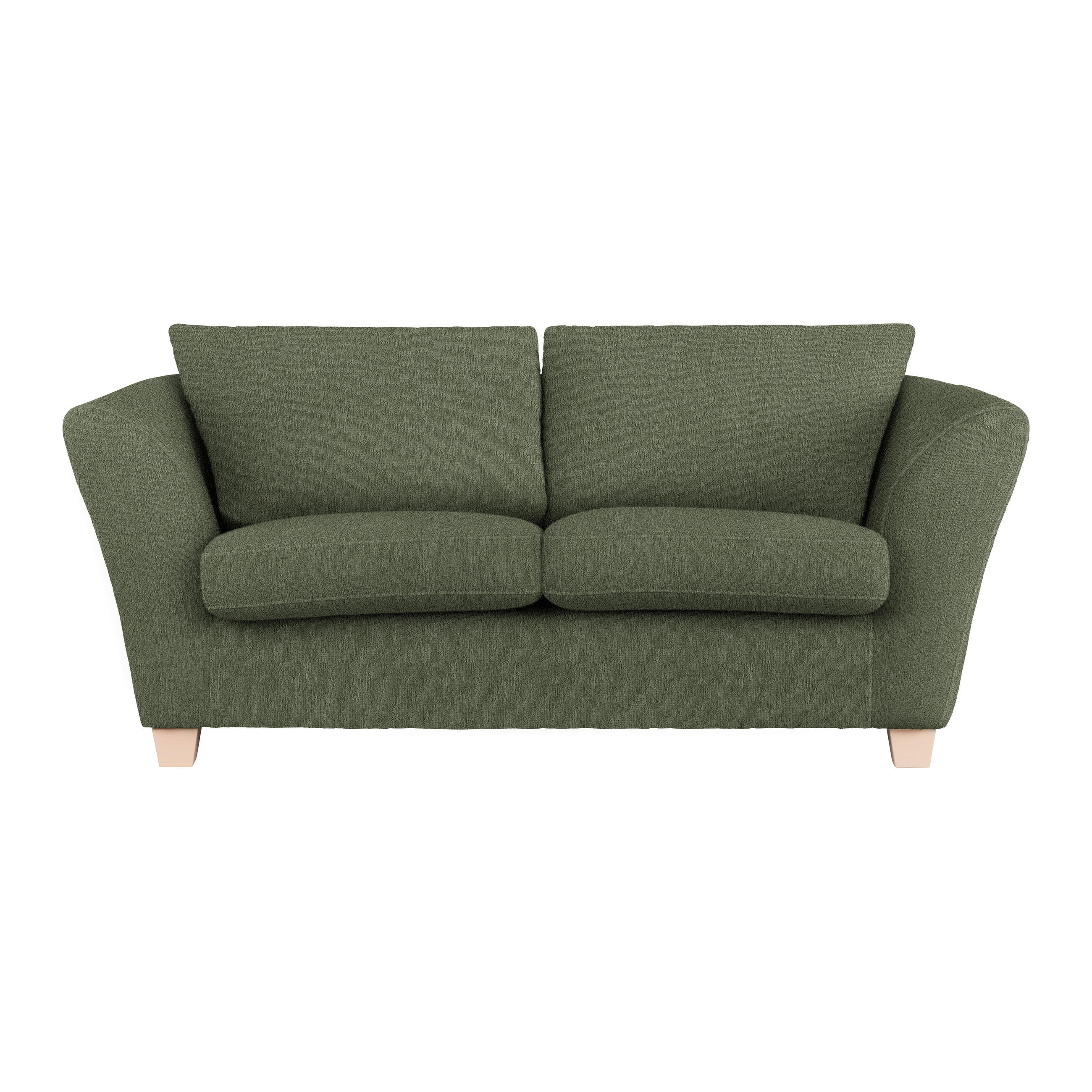 2-SITZER-SOFA in Chenille Olivgrün  - Naturfarben/Olivgrün, Holz/Textil (190/70-85/95cm) - MID.YOU