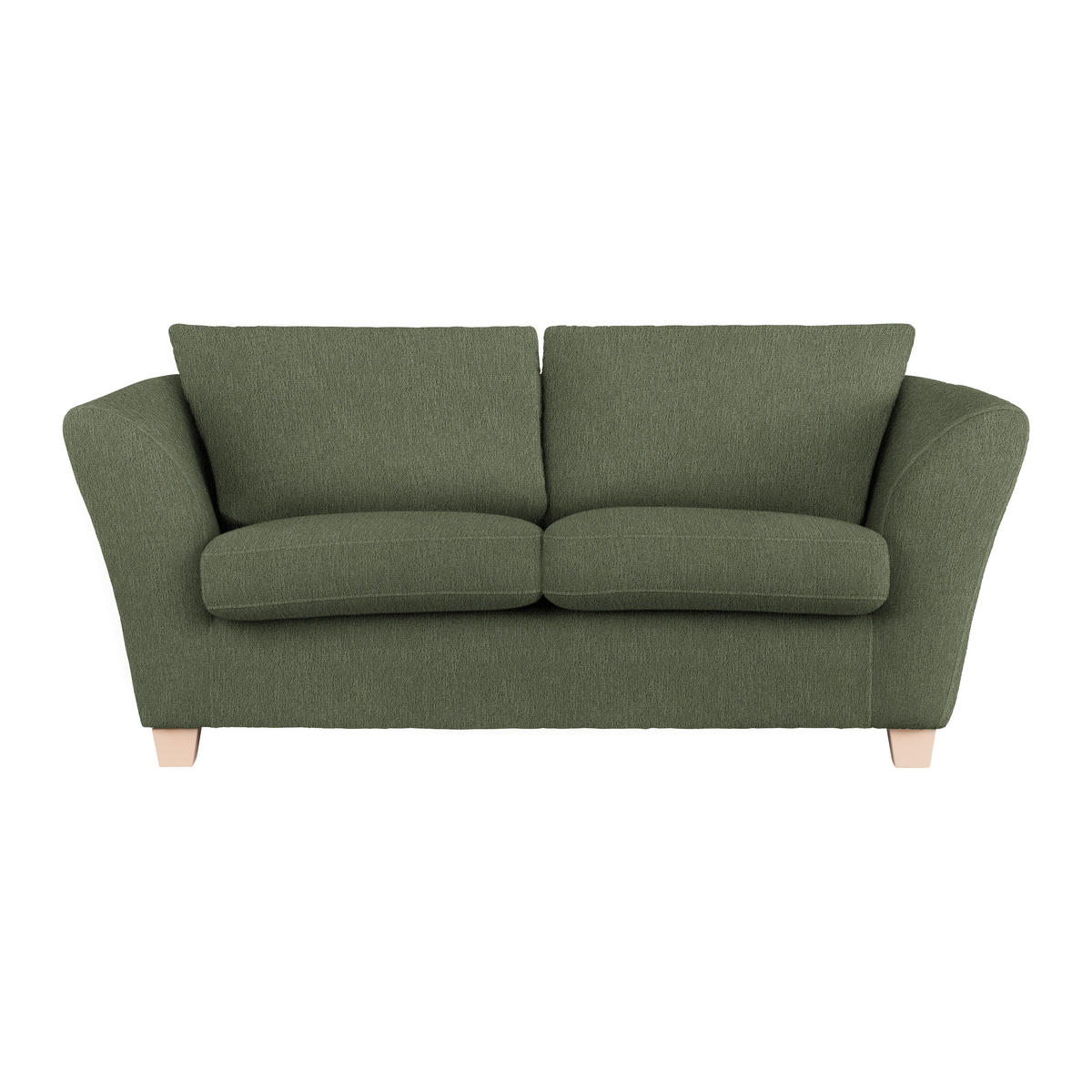 2-SITZER-SOFA in Chenille Olivgrün  - Naturfarben/Olivgrün, Holz/Textil (190/70-85/95cm) - MID.YOU