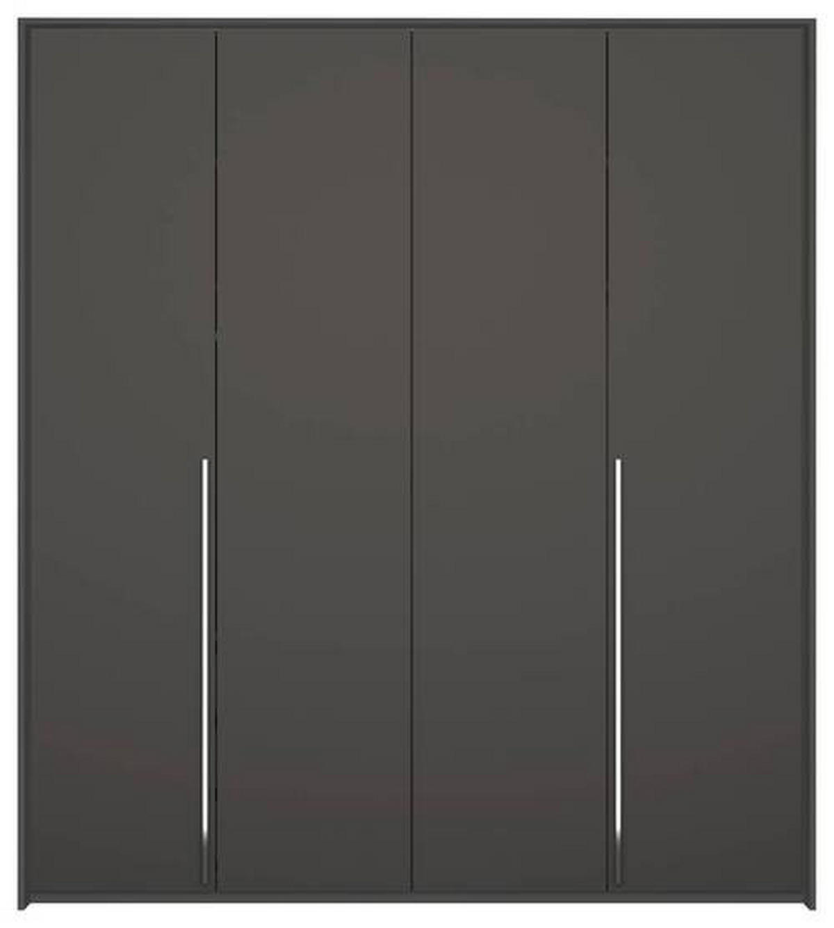 DREHTÜRENSCHRANK  in Graphitfarben  - Chromfarben/Graphitfarben, Design, Holzwerkstoff/Metall (201/223/60cm) - home24