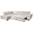 ECKSOFA in Cord Creme  - Creme/Schwarz, Design, Textil/Metall (242/313cm) - Xora