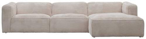 ECKSOFA FEBE Creme Cord  - Creme/Schwarz, Design, Kunststoff/Textil (332/163cm) - Stylife