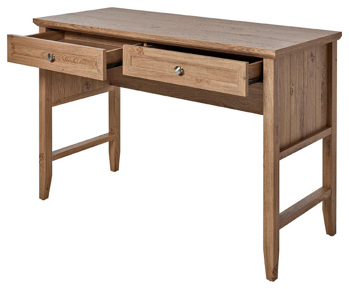 SCHREIBTISCH 120/50/79 cm Eichefarben Stauraum, in verschiedenen Holz-Dekoren erhältlich  - Eichefarben/Silberfarben, MODERN, Holzwerkstoff/Metall (120/50/79cm) - Livetastic