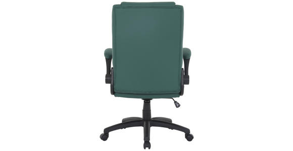 CHEFSESSEL in Lederlook Dunkelgrün - Dunkelgrün/Schwarz, Design, Kunststoff/Textil (63,5/110-120/68cm) - Carryhome