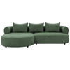 ECKSOFA FERRO Grün Chenille  - Schwarz/Grün, Design, Kunststoff/Textil (156/256cm) - Livetastic