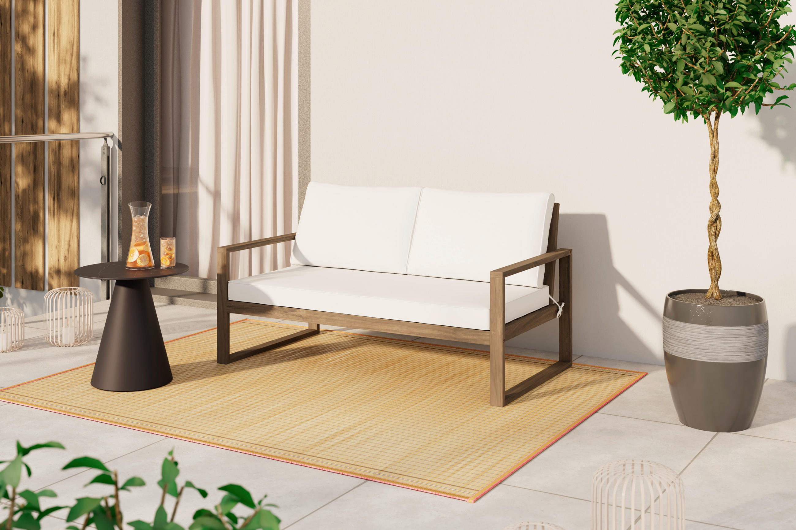 GARTENBANK 140/75/73 cm  in Akaziefarben  - Akaziefarben, MODERN, Holz (140/75/73cm) - Ambia Garden