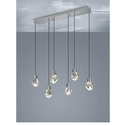 KRISTÁLY FÜGGŐLÁMPA - króm/áttetsző, Design, Üveg/fém (96/20/150cm)