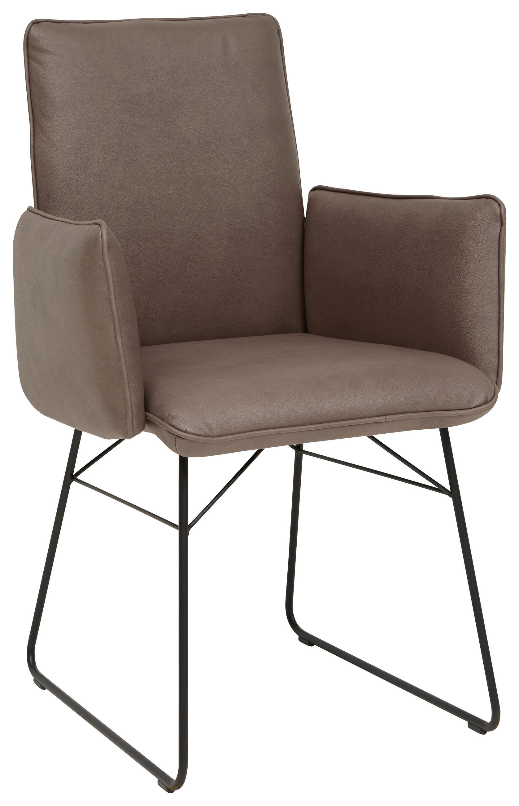 ARMLEHNSTUHL  in Stahl Mikrofaser  - Schwarz/Braun, Design, Textil/Metall (61/91/60cm) - Dieter Knoll