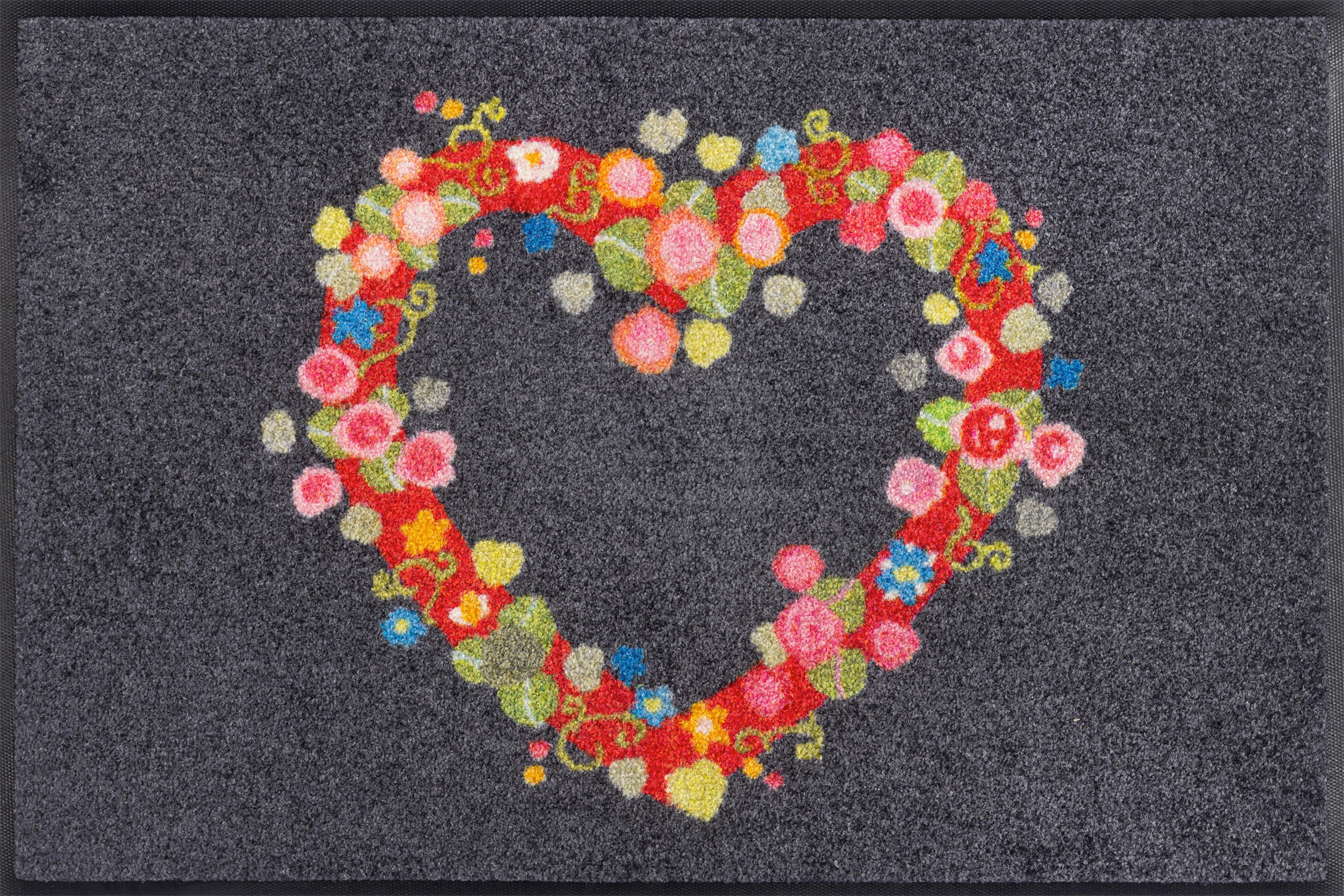 wash+dry FUßMATTE Floral Romance Grau 50x75 cm