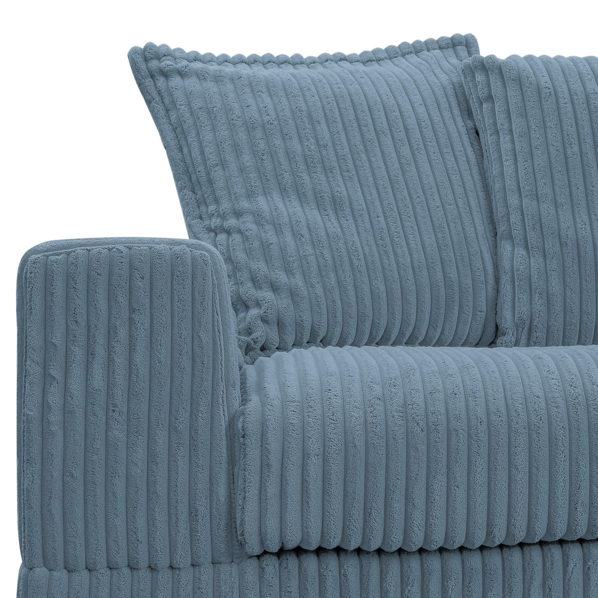 ECKSOFA in Cord Hellblau  285/195 cm  - Schwarz/Hellblau, Design, Kunststoff/Textil (285/195cm) - MID.YOU