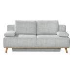 BOXSPRINGSOFA Carla Grau  inkl. Rückenkissen, Armlehnenkissen, Schlaffunktion, Rücken echt  - Grau, Design, Holz/Textil (203/97/107cm) - Dieter Knoll