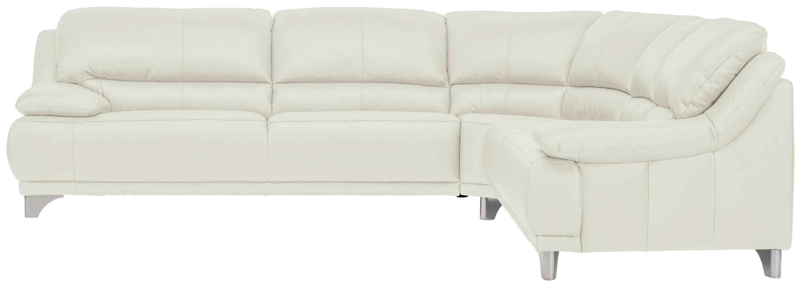 ROHOVÁ SEDACIA SÚPRAVA, koža, biela - biela, Design, kov/koža (290/253cm) - Xora