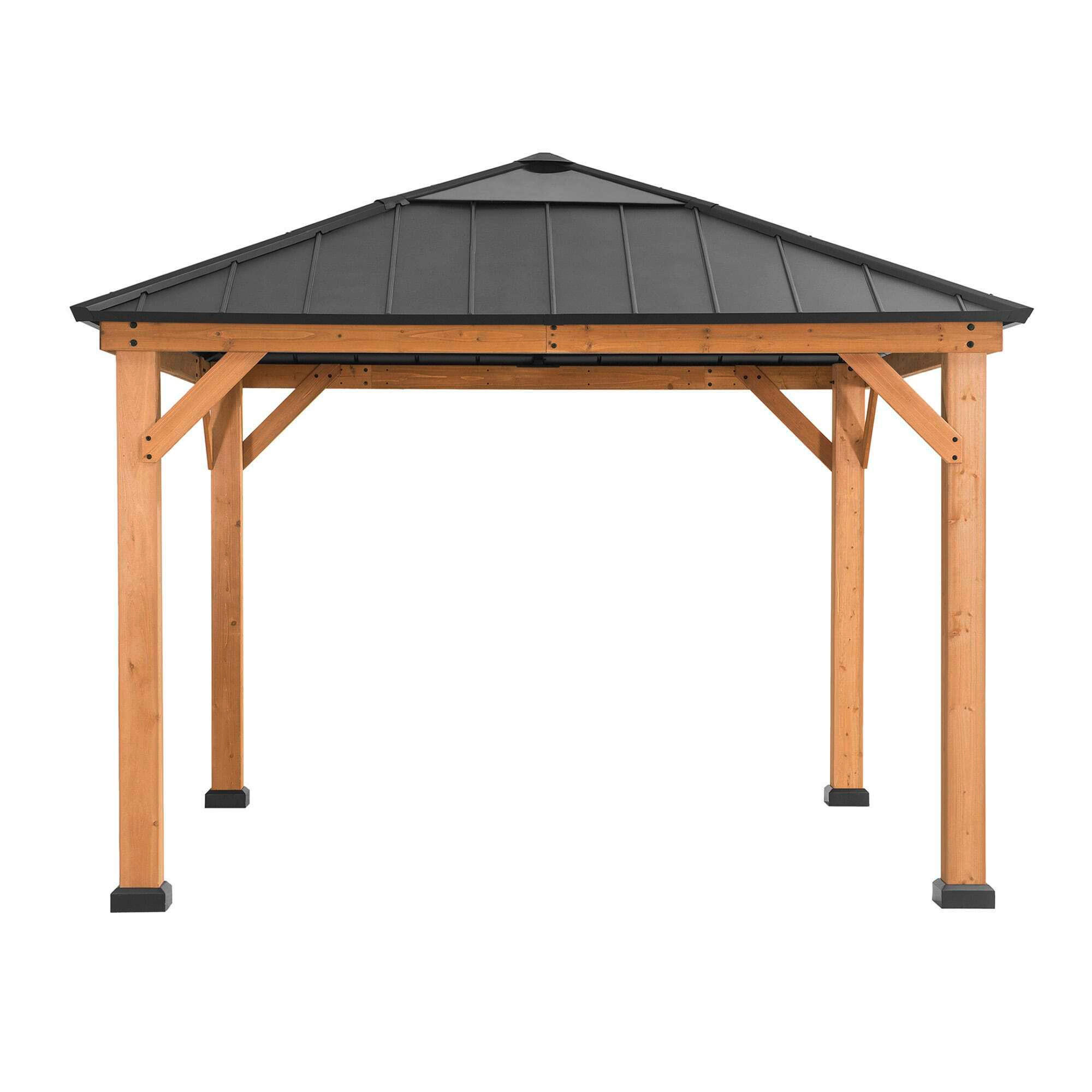 PAVILLON 336/287/336 cm  - Anthrazit, Basics, Holz/Kunststoff (336/287/336cm) - Modante