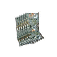 SESSELAUFLAGENSET Blätter  - Graublau/Braun, Basics, Textil (50/7/120cm)