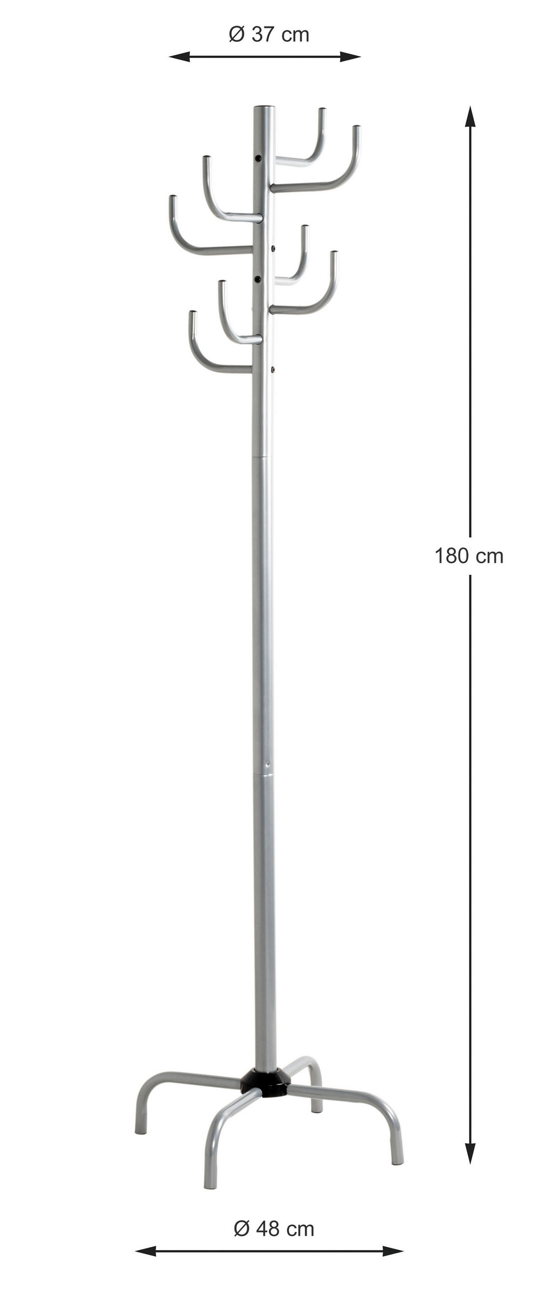KLEIDERSTÄNDER in Alufarben 37/180/37 cm   - Alufarben, Basics, Metall (37/180/37cm) - Boxxx