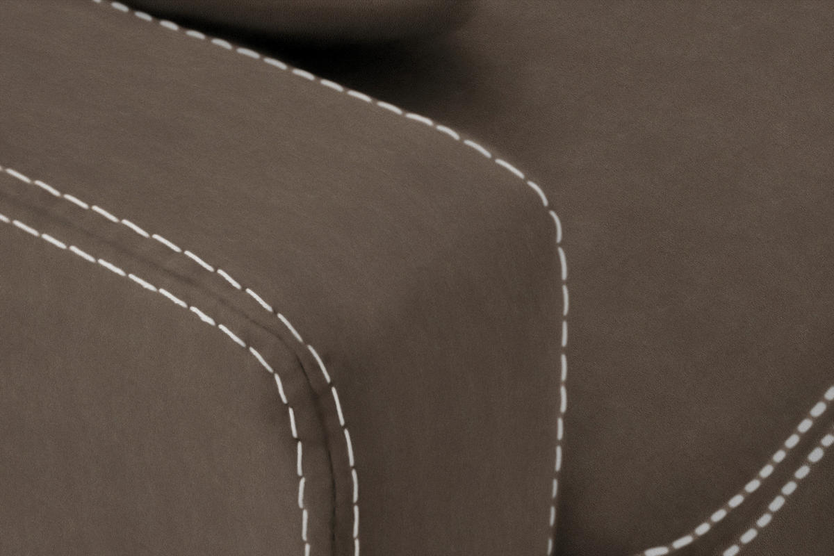 ECKSOFA in Mikrofaser Hellbraun  - Chromfarben/Hellbraun, Design, Textil/Metall (229/200cm) - Pure Home Lifestyle