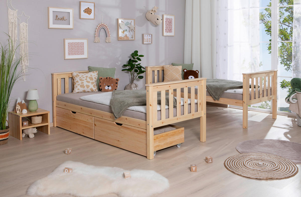 ETAGENBETT 90/200 cm Naturfarben  - Naturfarben, Modern, Holz (90/200cm) - MID.YOU
