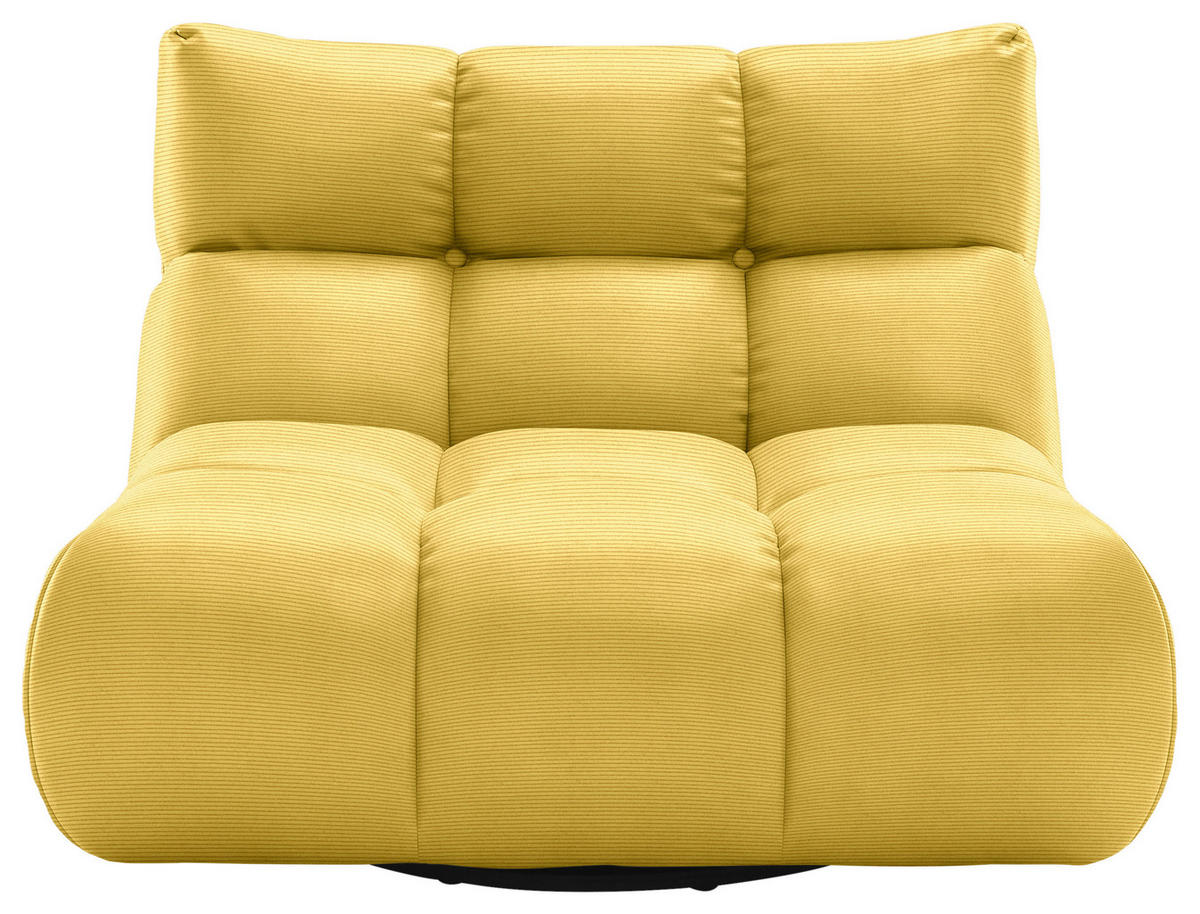SESSEL Feincord Goldfarben  - Goldfarben/Schwarz, Design, Kunststoff/Textil (112/85/108cm) - Pure Home Lifestyle