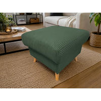 HOCKER Textil Dunkelgrün  - Dunkelgrün/Naturfarben, Design, Holz/Textil (61/43/61cm) - P & B