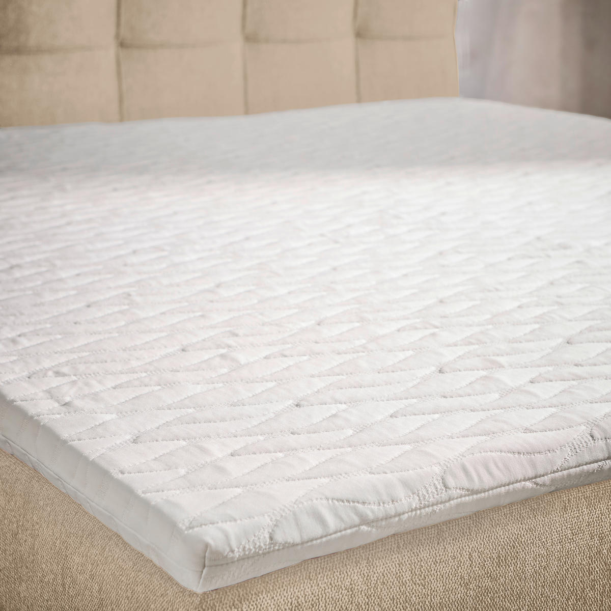 BOXBETT 140/200 cm  in Creme  - Creme/Schwarz, KONVENTIONELL, Kunststoff/Textil (140/200cm) - Boxxx