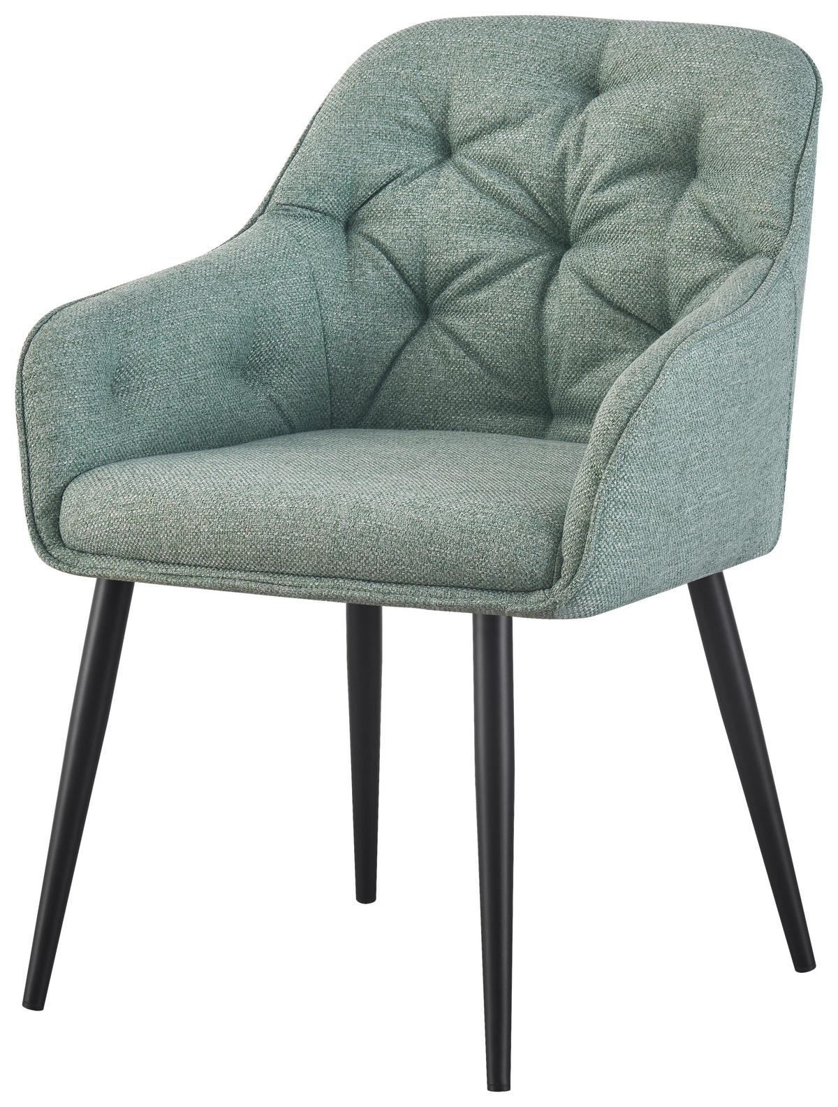 ŽIDLE S PODRUČKAMI, železo, tkaná látka, černá, světle zelená - černá/světle zelená, Design, kov/textil (56/82/61,5cm) - Novel