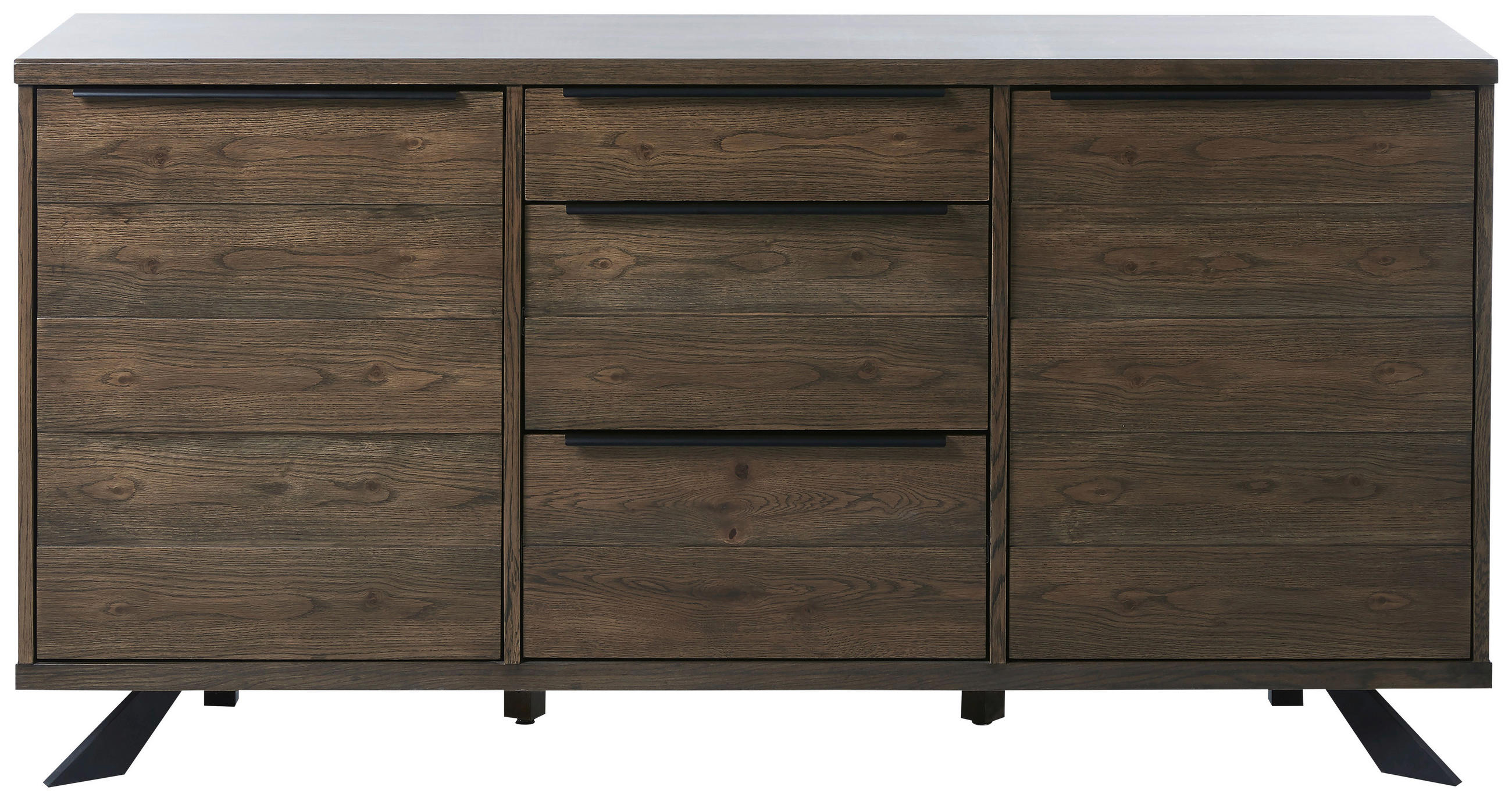 SIDEBOARD  in 170/85/45 cm  - Eichefarben/Schwarz, ROMANTIK / LANDHAUS, Holzwerkstoff/Metall (170/85/45cm) - Landscape