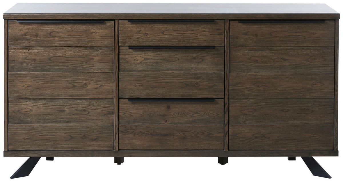 SIDEBOARD Eichefarben  170/85/45 cm  - Eichefarben/Schwarz, ROMANTIK / LANDHAUS, Holzwerkstoff/Metall (170/85/45cm) - Landscape