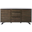 SIDEBOARD  170/85/45 cm 3 Schublade(n)  - Eichefarben/Schwarz, ROMANTIK / LANDHAUS, Holzwerkstoff/Metall (170/85/45cm) - Landscape