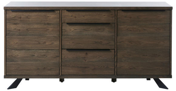 SIDEBOARD  170/85/45 cm 3 Schublade(n)  - Eichefarben/Schwarz, ROMANTIK / LANDHAUS, Holzwerkstoff/Metall (170/85/45cm) - Landscape