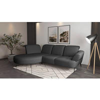 ECKSOFA DANCE E Dunkelgrau Flachgewebe  - Dunkelgrau/Schwarz, MODERN, Textil/Metall (208/313cm) - Sit & More