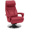 RELAXSESSEL in Leder Rot  - Edelstahlfarben/Rot, Design, Leder/Metall (75/117/88cm) - Dieter Knoll