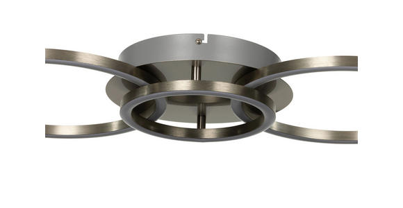 LED-DECKENLEUCHTE Giga 68/30/7,5 cm  - Nickelfarben, Basics, Kunststoff/Metall (68/30/7,5cm) - Novel