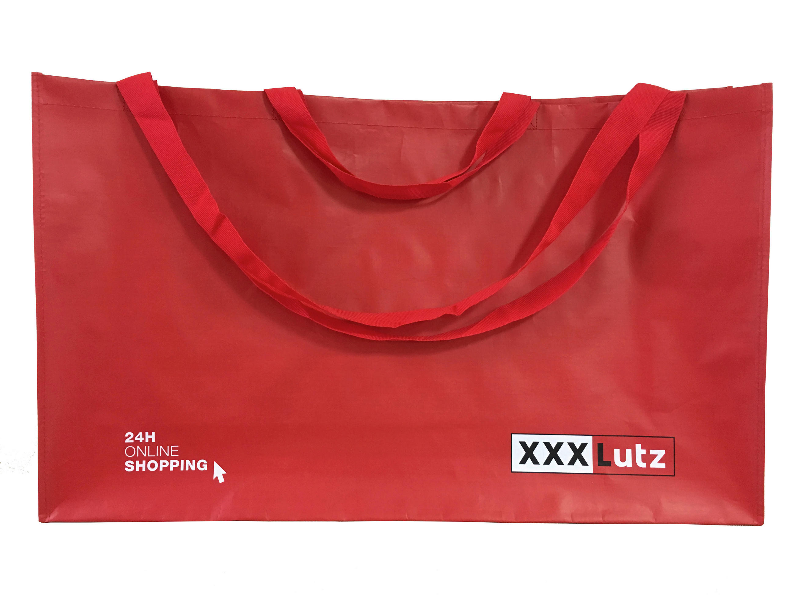 EINKAUFSTASCHE 75/22/45 cm  - Weiss/Rot, Basics, Kunststoff (75/22/45cm)