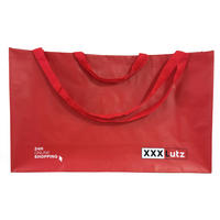 GEANTĂ PENTRU CUMPĂRĂTURI - alb/roșu, Basics, plastic (75/22/45cm)