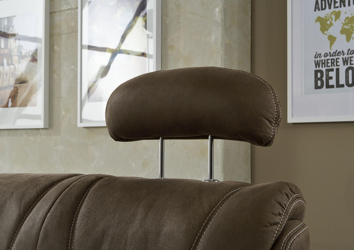 ECKSOFA in Lederlook Dunkelbraun  - Dunkelbraun/Beige, Konventionell, Holz/Textil (286/234cm) - Beldomo Comfort