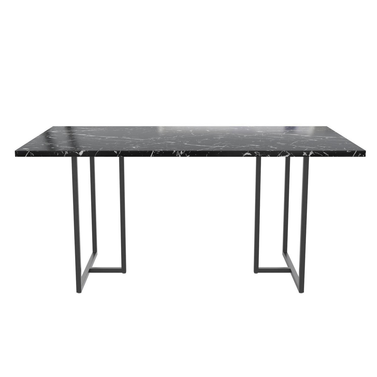 ESSTISCH in Metall, Holzwerkstoff 160/90/75 cm  - Schwarz, Design, Holzwerkstoff/Metall (160/90/75cm) - MID.YOU
