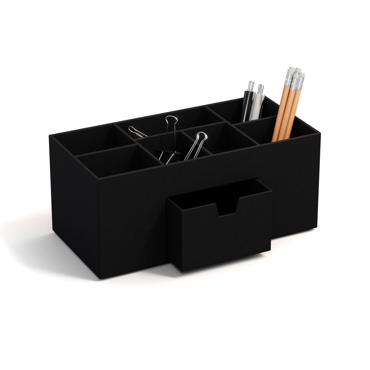 TISCHORGANIZER    12/24.5/10.5 cm  - Schwarz, Basics, Karton/Papier (12/24.5/10.5cm)