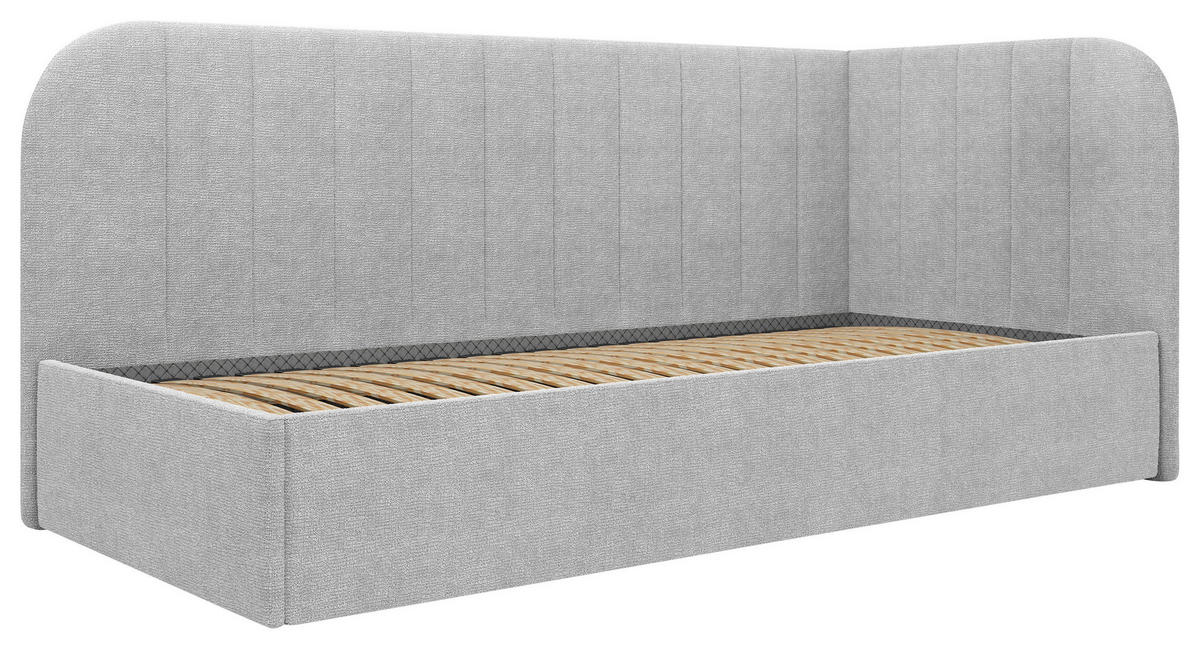 STOPPAD SÄNG 90/200 cm  i grå  - svart/grå, Modern, trämaterial/trä (90/200cm) - MID.YOU